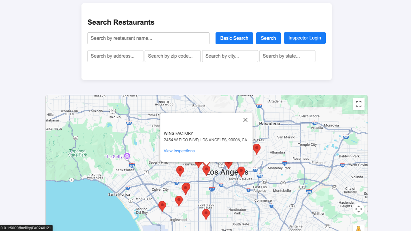 Health Inspection Database